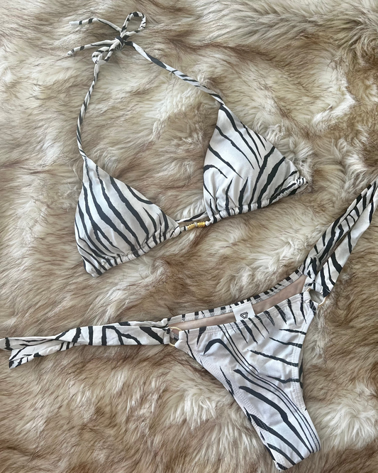 Royal Zebra Bikini Top